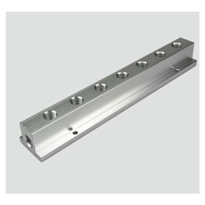 1/4" BSP Female 7 Way Solid Aluminum T-Shape Air Manifold Block Splitter