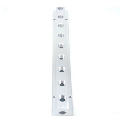 1/4" BSP Female 9 Way Solid Aluminum T-Shape Air Manifold Block Splitter
