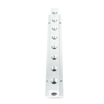 1/4" BSP Female 8 Way Solid Aluminum T-Shape Air Manifold Block Splitter