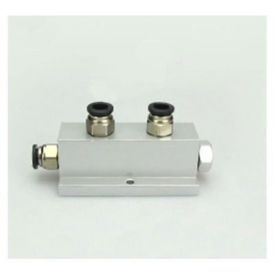 Push Fit 8mm 2 Way Solid Aluminum T-Shape Air Manifold Block Splitter