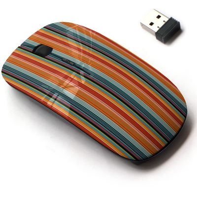 2.4G Wireless Mouse with Cute Pattern Design for All Laptops and Desktops with Nano Receiver - Blanket Stripes