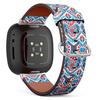 CJBROES Replacement Leather Watch Band, Compatible with Fitbit Versa 3 and Fitbit Sense of Wristband Bracelet Accessory - Ikat Geometric Folklore Ornament Tribal view 1