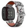 CJBROES Replacement Leather Watch Band, Compatible with Fitbit Versa 3 and Fitbit Sense of Wristband Bracelet Accessory - Poppy Flowers Daffodil view 1