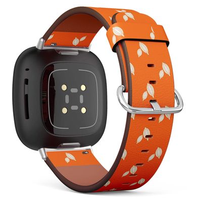 CJBROES Replacement Leather Watch Band, Compatible with Fitbit Versa 3 and Fitbit Sense of Wristband Bracelet Accessory - Cardamom pods