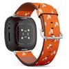 CJBROES Replacement Leather Watch Band, Compatible with Fitbit Versa 3 and Fitbit Sense of Wristband Bracelet Accessory - Cardamom pods view 1