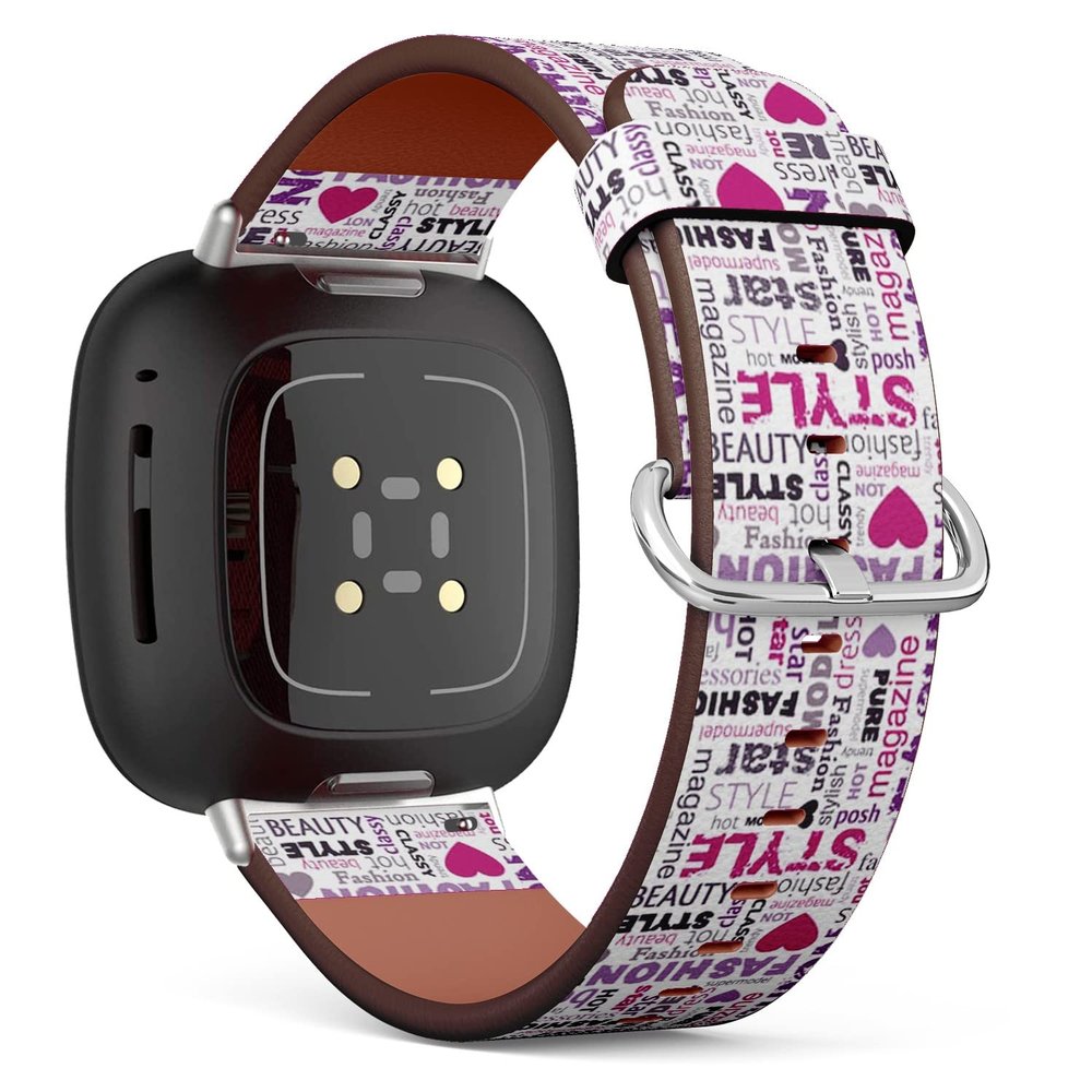 CJBROES Replacement Leather Watch Band, Compatible with Fitbit Versa 3 and Fitbit Sense of Wristband Bracelet Accessory - Love My Fashion