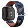 CJBROES Replacement Leather Watch Band, Compatible with Fitbit Versa 3 and Fitbit Sense of Wristband Bracelet Accessory - Winter Holiday Knitted Snowflakes view 1