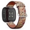 CJBROES Replacement Leather Watch Band, Compatible with Fitbit Versa 3 and Fitbit Sense of Wristband Bracelet Accessory - Paisley Tribal Art view 1