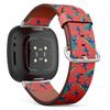 CJBROES Replacement Leather Watch Band, Compatible with Fitbit Versa 3 and Fitbit Sense of Wristband Bracelet Accessory - pop Colorful Cute Dinosaurs view 1
