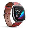 CJBROES Replacement Leather Watch Band, Compatible with Fitbit Versa 3 and Fitbit Sense of Wristband Bracelet Accessory - pop Colorful Cute Dinosaurs view 2