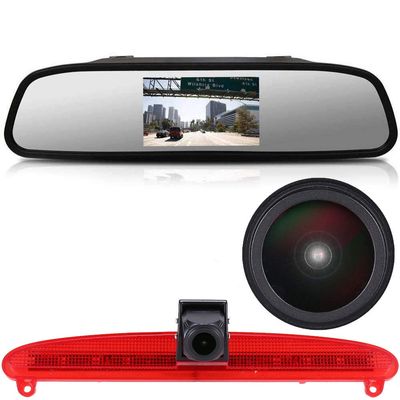 4.3 Inch LCD Mirror + 12 mm Lens Camera Light Brake Car Roof Rear Camera Replacement for IVECO Daily 6 Transporter from 2015-2017 Brake Light Transporter