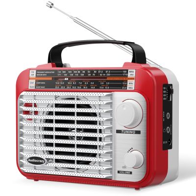 AM/FM/SW1-2 Radio Shortwave Transistor Radio AC or Battery Operated with Best Reception Big Speaker and Precise Tuning Knob with AUX in & 3.5mm Earphone Jack