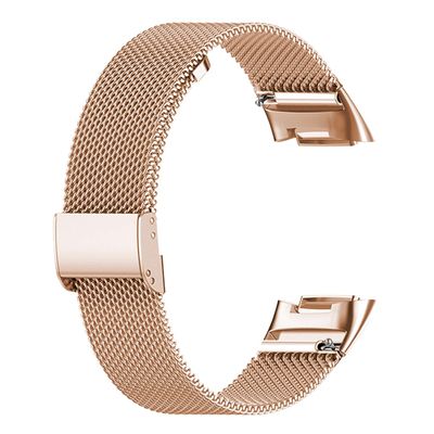 Abanen Stainless Steel Mesh Band for Fitbit Charge 6 / Charge 5, Quick Release Metal Adjustable Women and Men Wristband Strap Compatible with Fitbit Charge 5 (Rose Gold)
