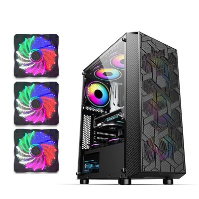BBNB Gaming Case, Mid - Tower PC Gaming Case ATX/M-ATX/ITX - Front I/O USB 3.0 Port - Acrylic Glass Side Panel - 8 Fan Position - Water-Cooling Ready (Size : 3 Fans)
