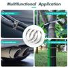 Metal Zip Ties 6 inch 304 Stainless Steel Locking Cable 250LB 150mm 100pcs Heavy Duty Exhaust Wrap Multi Purpose Binding for machinery, vehicles, farms, cables, pipes,Fence view 2