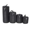 SALUTUY DSLR Camera Lens Pouch Case,Water Protective Neoprene Pouch Set,S M L XL Soft Plush Camera Lens Bags,Set of 4, Black view 1