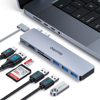 USB C Adapter HDMI Hub for MacBook Pro/Air M1 M2 M3 2024 2023 13" 15" 16",Mac USB Adapter 7-in-2, MacBook Accessories with HDMI, USB C and 3 USB A 3.0 Data Ports, SD&microSD Card Reader
