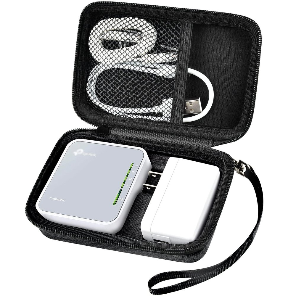 Case Compatible with TP-Link AC750 Wireless Portable Nano Travel Router. for Hotspot WiFi Devices Storage Carrying Box Holder for Power Adapter, Ethernet Cable and Other Accessories (Bag Only)