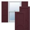 12"W x 67"H True Fit PVC Center Circle Arts & Crafts Fixed Mount Shutters, Wine Red (Per Pair - Hardware Not Included) view 1