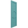 12"W x 29"H True Fit PVC Center Circle Arts & Crafts Fixed Mount Shutters, Pure Turquoise (Per Pair - Hardware Not Included) view 2