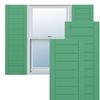 Ekena Millwork TFP001HF18X032LP True Fit PVC Horizontal Slat Framed Modern Style Fixed Mount Shutters, (Per Pair-Hardware Not Included), 18-in. W x 32-in. H, Lily Pads view 1
