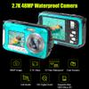 Shimshon Waterproof Camera Waterproof Digital Camera 48MP Image 2.7K Video Underwater Camera for Snorkeling | Dual Screen | 16X Digital Zoom | Flashlight | 10 Feet Waterproof (Blue) view 2