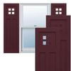 12"W x 76"H True Fit PVC San Antonio Mission Style Fixed Mount Shutters, Wine Red (Per Pair - Hardware Not Included) view 1