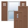 15"W x 73"H True Fit PVC San Antonio Mission Style Fixed Mount Shutters, Burnt Toffee (Per Pair - Hardware Not Included) view 1