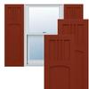 Ekena Millwork 12"W x 64"H True Fit PVC San Miguel Mission Style Fixed Mount Shutters, Pepper Red (Per Pair - Hardware Not Included) view 1