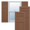 15"W x 61"H True Fit PVC San Juan Capistrano Mission Style Fixed Mount Shutters, Burnt Toffee (Per Pair - Hardware Not Included) view 1