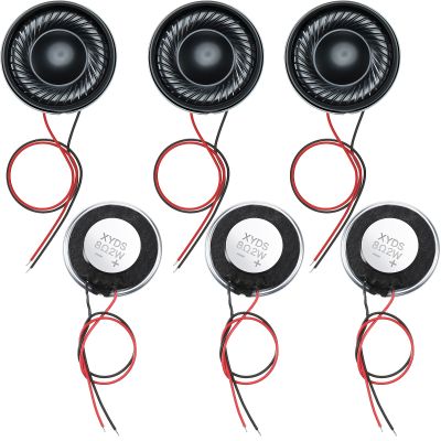 Weewooday 6 Pcs 2W 8 Ohm Small Speakers Metal Shell Round Internal Magnet Speaker Micro Internal for DVD, EVD, Mini Multimedia Loudspeaker