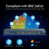 24 Port Gigabit Ethernet PoE Switch with 2 Uplink Gigabit Port & 2 SFP Port, YuanLey Unmanaged 24 Port PoE+ Network Switch, Rackmout, Build in 400W Power, Support 802.3af/at, Plug and Play view 3