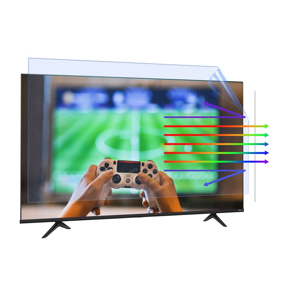 CICIHP 50" 55" 65" 70" 75" TV Anti-Blue Light Eye Protection Film, LCD TV Screen Protector Anti-Glare/Anti Scratch Film,65" 1429804
