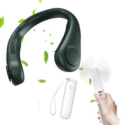 JISULIFE Handheld Fan with 4500 mAh Powerbank Max 46 Hours Runtime NECK FAN 4000 mAh