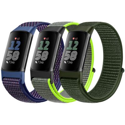 AVOD Sport Loop Nylon Watch Bands Compatible with Fitbit Charge 6/Charge 5 for Women Men, Adjustable Breathable Replacement Soft Nylon Loop Wristband for Fitbit Charge 6/Fitbit Charge 5