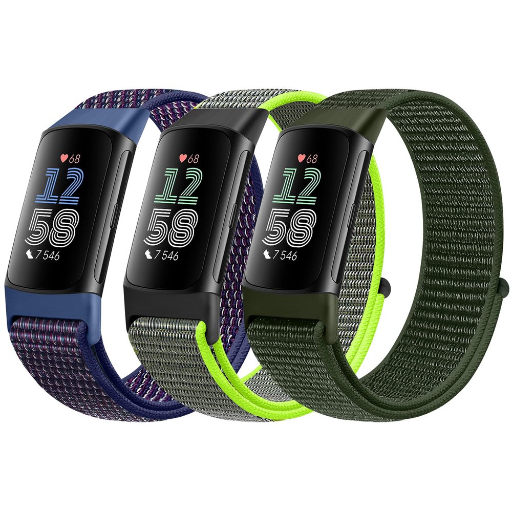 AVOD Sport Loop Nylon Watch Bands Compatible with Fitbit Charge 6/Charge 5 for Women Men, Adjustable Breathable Replacement Soft Nylon Loop Wristband for Fitbit Charge 6/Fitbit Charge 5