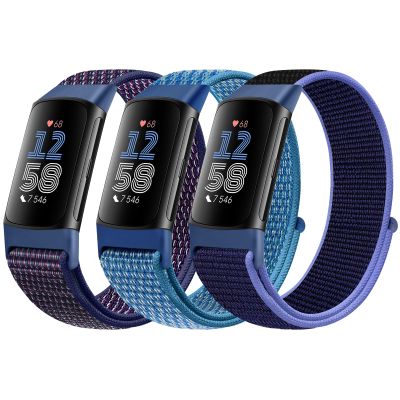 AVOD Sport Loop Nylon Watch Bands Compatible with Fitbit Charge 6/Charge 5 for Women Men, Adjustable Breathable Replacement Soft Nylon Loop Wristband for Fitbit Charge 6/Fitbit Charge 5