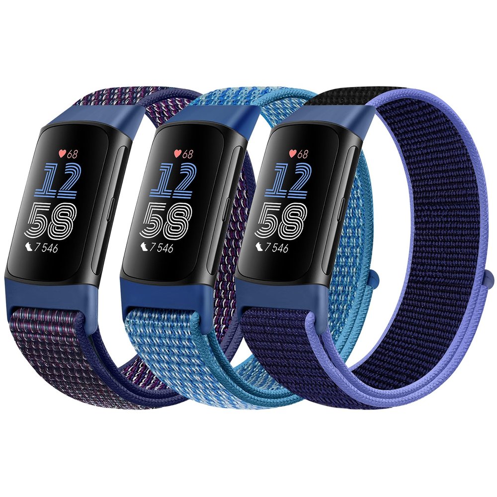 AVOD Sport Loop Nylon Watch Bands Compatible with Fitbit Charge 6/Charge 5 for Women Men, Adjustable Breathable Replacement Soft Nylon Loop Wristband for Fitbit Charge 6/Fitbit Charge 5