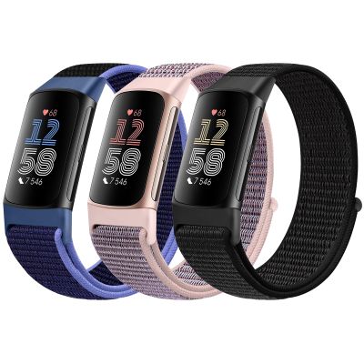 AVOD Sport Loop Nylon Watch Bands Compatible with Fitbit Charge 6/Charge 5 for Women Men, Adjustable Breathable Replacement Soft Nylon Loop Wristband for Fitbit Charge 6/Fitbit Charge 5
