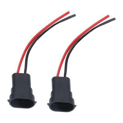 Socket Wires, 2PCS 12V ABS Copper Male Adapter Headlight Copper Wiring Harness Adapter Connector for H8 H11 880 890 LED Cube Lights LED Light Bars and More