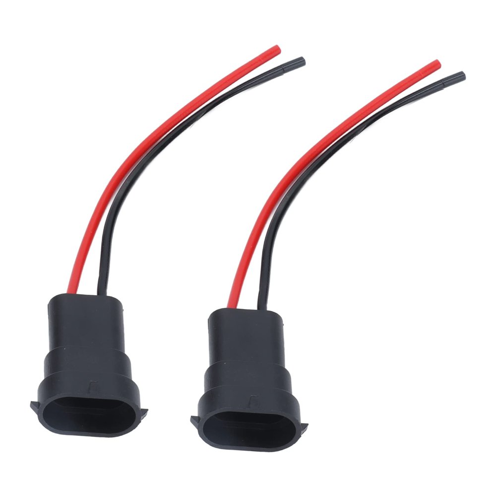 Socket Wires, 2PCS 12V ABS Copper Male Adapter Headlight Copper Wiring Harness Adapter Connector for H8 H11 880 890 LED Cube Lights LED Light Bars and More