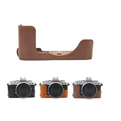 Protective Coffee PU Leather Half Body Cover Base Camera Case for Nikon Z fc Zfc Mirrorless Camera, Coffee, Half Body Case