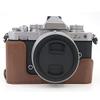 Protective Coffee PU Leather Half Body Cover Base Camera Case for Nikon Z fc Zfc Mirrorless Camera, Coffee, Half Body Case view 2