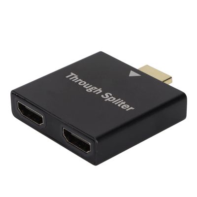 Shanrya Screen Splitter, HDMI Splitter 1 in 2 Out Audio Output Splitter Efficient Use Through Spliter Gold Plated Connectors for LCD, Up Conversion DVD Players, HDTV