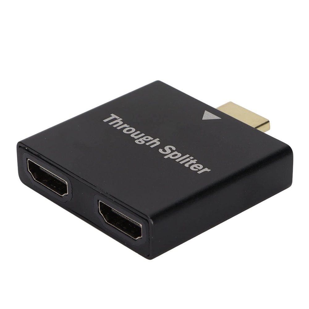 Shanrya Screen Splitter, HDMI Splitter 1 in 2 Out Audio Output Splitter Efficient Use Through Spliter Gold Plated Connectors for LCD, Up Conversion DVD Players, HDTV