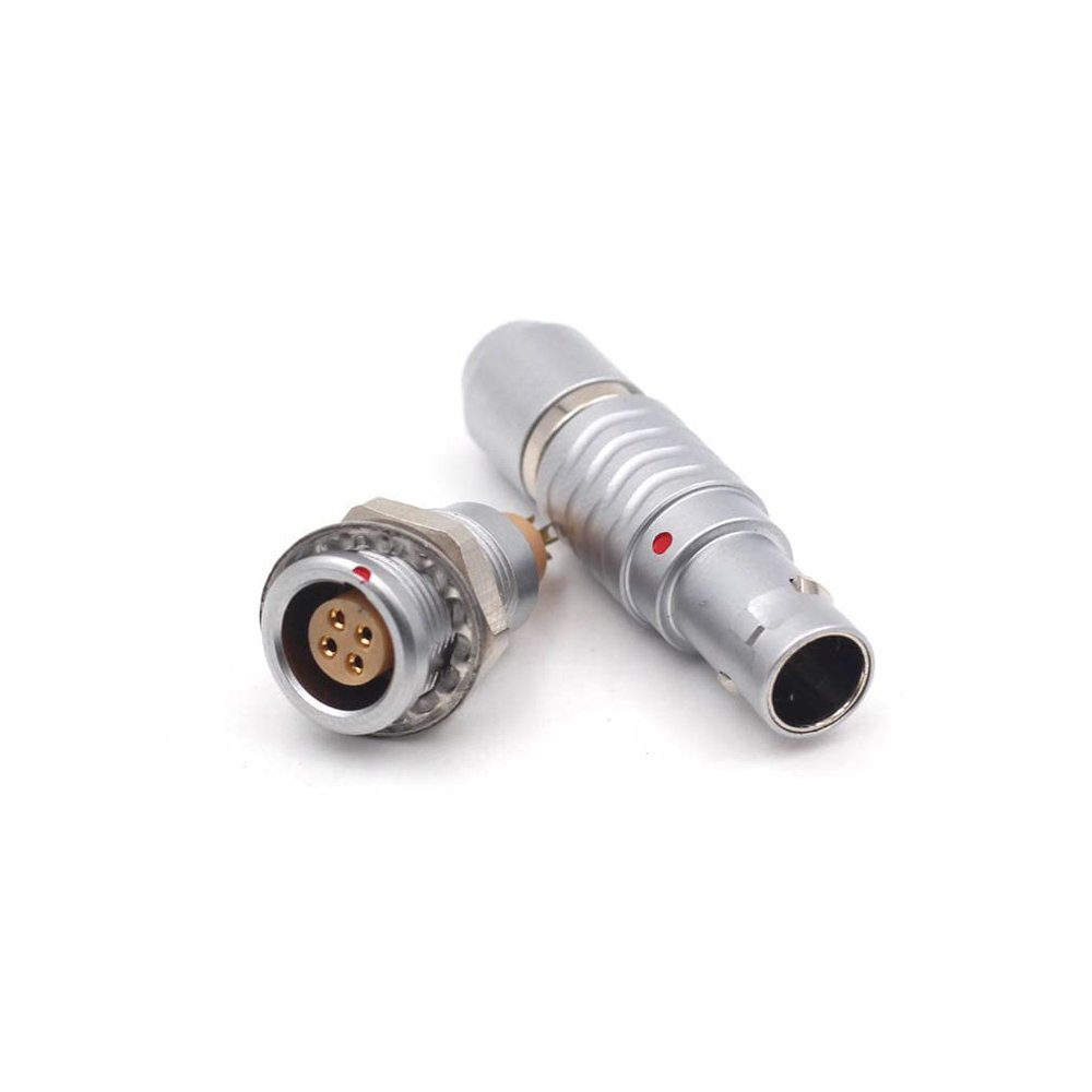 0B 4 Pins Aviation Connector Plug Socket Set, FGG.0B.304.CLAD & Egg.0B.304 4 Wire Push-Pull Self-Lock Industrial Camera Medical Device Power Signal Plug Socket (FGG+Egg.0B30-, 4 Pin)