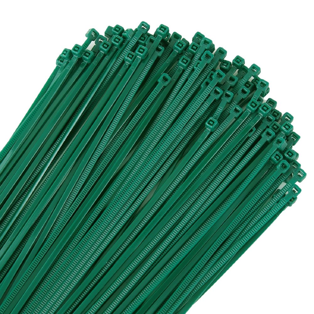 10 inch 3mm Dark Green Nylon Garden Cable Zip Ties Self Locking Cable Ties Twist Ties, Multi-Purpose Cable Tie(100 Pcs)