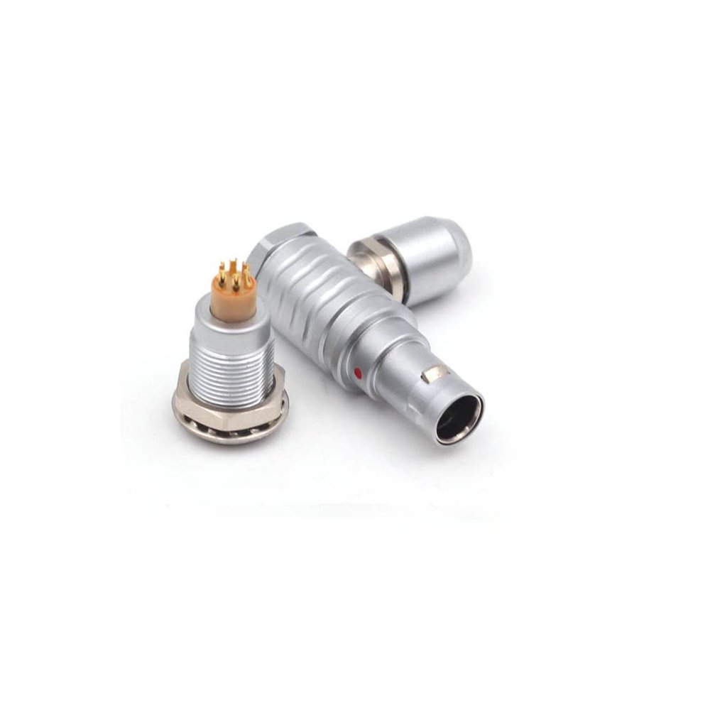 0B 6pin Aviation Connector, FHG.0B.306.CLAD52 Egg.0B.306 6 Wire Push-Pull Self-Lock Industrial Camera Medical Device Power Signal Plug Socket Set (FHG+Egg.0B.30-, 6 Pin)