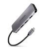 AXAGON Compatible HMC-5 USB-C-Hub, 2X USB-A, HDMI, 2X USB-C 3.2 Gen 1, 1x SD, 1x microSD, Silber view 1