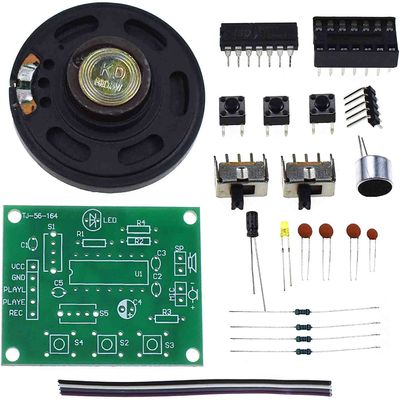 20 Seconds DC 3-5V Voice Sound Recording Recorder Module Kit ISD1820P DIY Kits Precise Talking Music Audio Recordable (DIY)